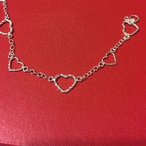 Sterling silver heart bracelet